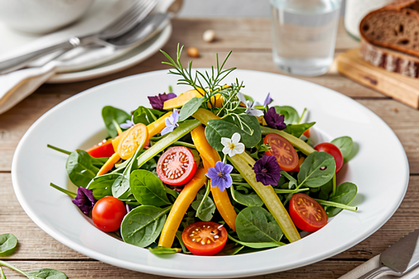 Wiosenna sałatka z młodych warzyw na Wielkanoc