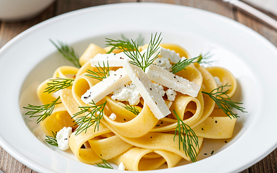 Egg Pasta with Dill (Easter Twist with Cottage Cheese and Horseradish)