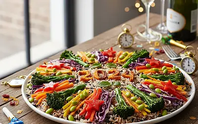 Kolorowy Ryż z Warzywami na Sylwestrową Noc