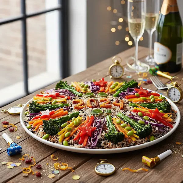 Kolorowy Ryż z Warzywami na Sylwestrową Noc