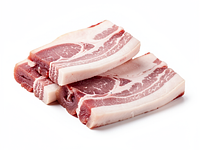 Raw pork bacon