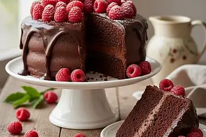 Tort czekoladowy z malinami