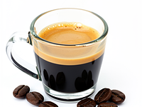 Freshly brewed espresso coffee