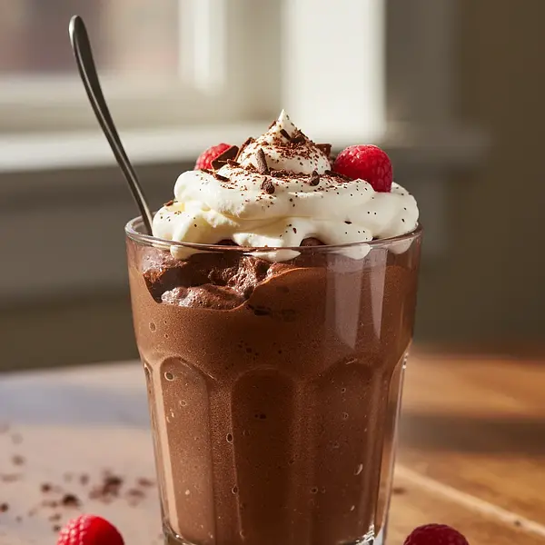 Aksamitny mus czekoladowy z bitą śmietaną