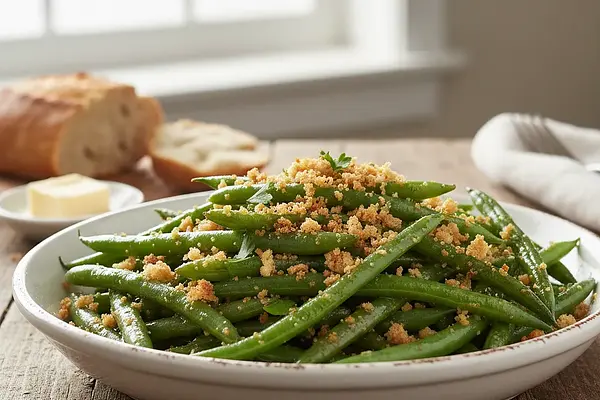 Fasolka szparagowa z masłem i bułką tartą