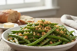 Fasolka szparagowa z masłem i bułką tartą