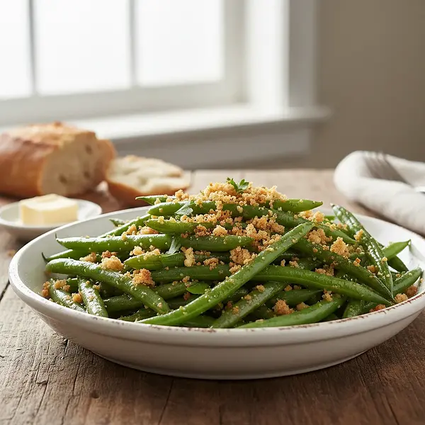 Fasolka szparagowa z masłem i bułką tartą
