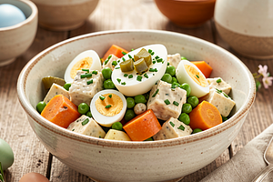 Traditional Easter Vegetable Salad with Horseradish (Homemade Version)
