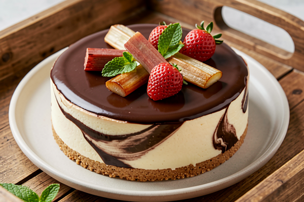 Sernik z czekoladą i owocami (polska-nowoczesna)