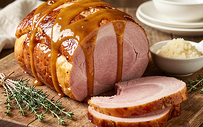 Szynka pieczona w miodzie (polska szynka pieczona z glazurą miodowo-musztardową)