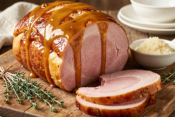 Szynka pieczona w miodzie (polska szynka pieczona z glazurą miodowo-musztardową)