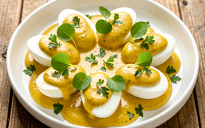 Jajka w sosie curry (polsko-nowoczesne)