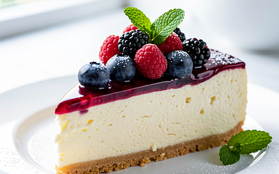 Sernik z ricottą i owocami leśnymi