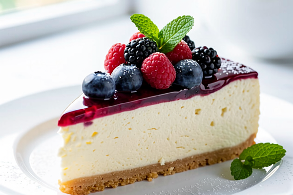 Sernik z ricottą i owocami leśnymi