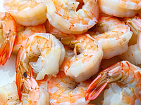 Raw tiger prawns