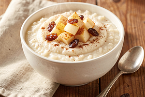 Rice with Apple, Cinnamon, and Raisins (vegetarian dessert)