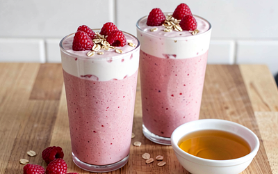 Smoothie z malin i jogurtu