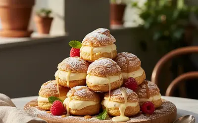 Ptysie z kremem waniliowym