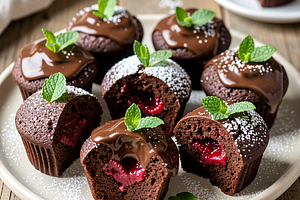 Chocolate Cupcakes with Raspberry Filling
