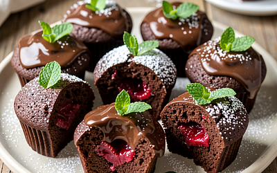 Chocolate Cupcakes with Raspberry Filling
