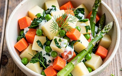 Spring vegetable salad with sorrel and buttermilk