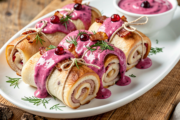 Zrazy wieprzowe z burakami i żurawiną (polska-nowoczesna)