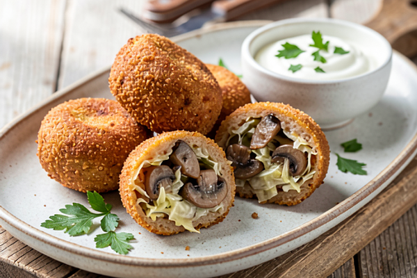 Krokiety z kapustą i pieczarkami (wersja regionalna)