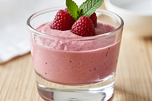 Raspberry mousse with yogurt