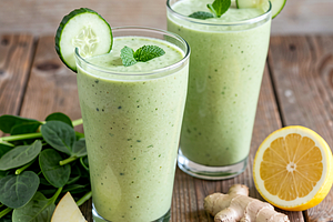 Green Vegetable Cocktail with Spinach and Buttermilk