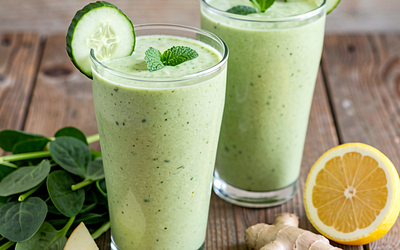 Green Vegetable Cocktail with Spinach and Buttermilk