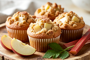 Muffinki jabłkowe z delikatną kruszonką