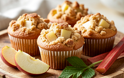 Muffinki jabłkowe z delikatną kruszonką