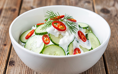 Piekielna sałatka z ogórków i jogurtu