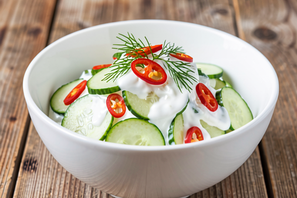 Piekielna sałatka z ogórków i jogurtu