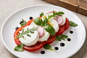 Tomato and Mozzarella Salad with a Spring Twist