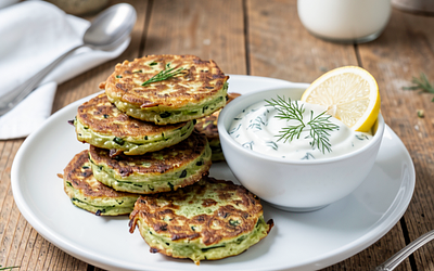Zucchini Fritters with Dill Yogurt
