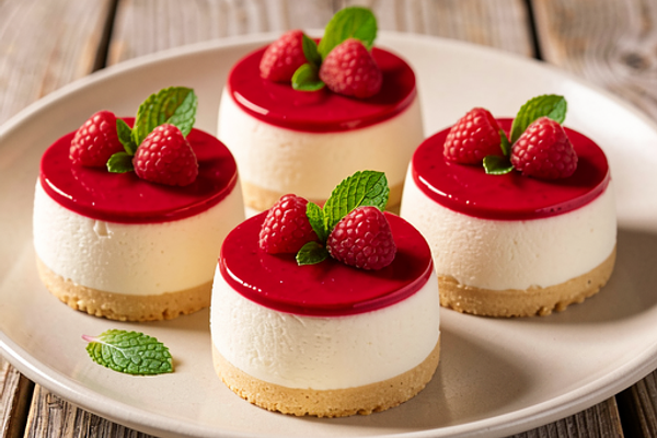 Serniczki na zimno z malinami