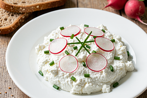 Cottage cheese with radish and chives