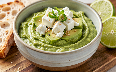 Avocado and feta dip with an Asian twist