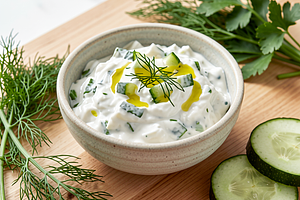 Tzatziki sauce with cucumber and dill