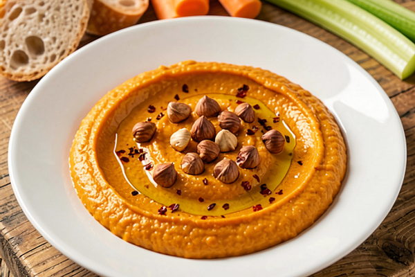 Dip z pieczonej papryki z twarogiem i wędzoną nutą