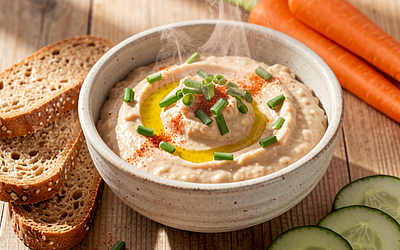 Creamy bean dip with smoked paprika and chives