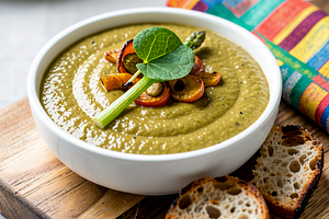 Roasted Vegetable Sauce with Sorrel and Asparagus Twist