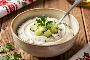 Tartar sauce with pickled cucumber