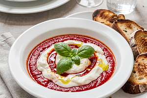 Roasted Tomato Sauce with Cottage Cheese and Basil