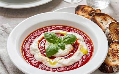 Roasted Tomato Sauce with Cottage Cheese and Basil
