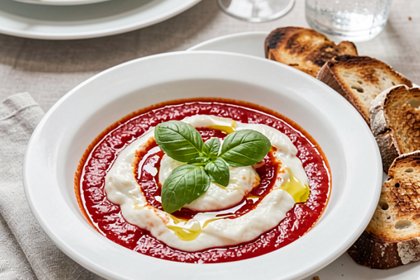 Sos z pieczonych pomidorów z twarogiem i bazylią