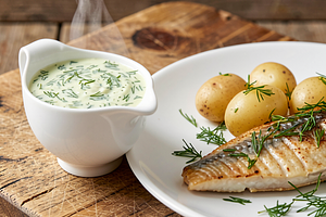 Dill sauce for fish (traditional, quick)