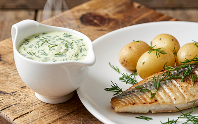 Dill sauce for fish (traditional, quick)
