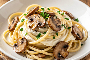 Pasta with Mushrooms and Cream